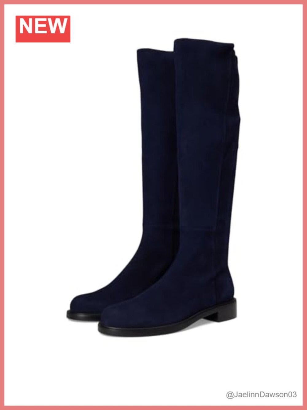 Stuart Weitzman Knee High Boots Goat Leather Slip-On 420MM